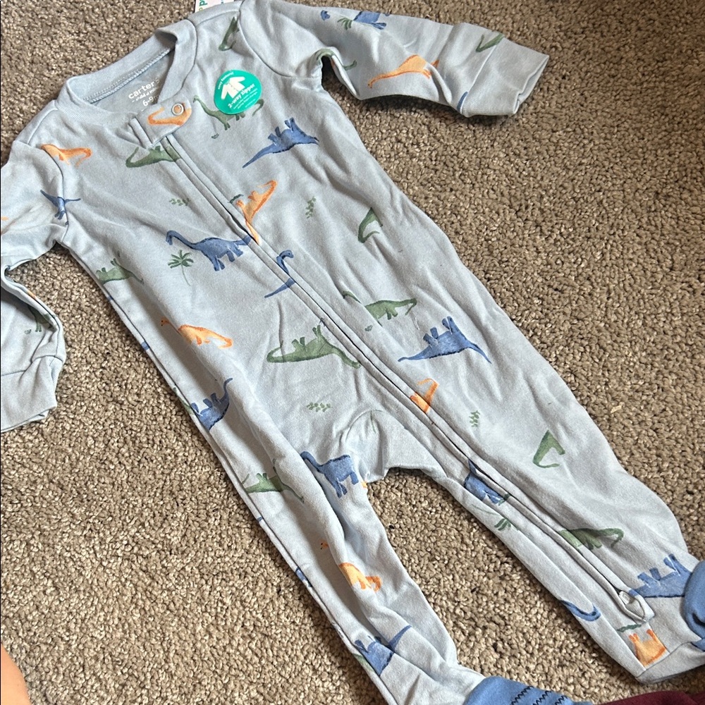 Carter's Gray Dinosaur Print Footie